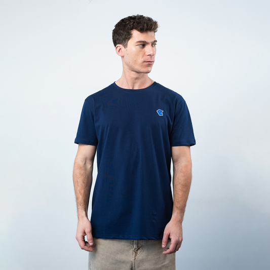 Camiseta Logo Bordado - Azul
